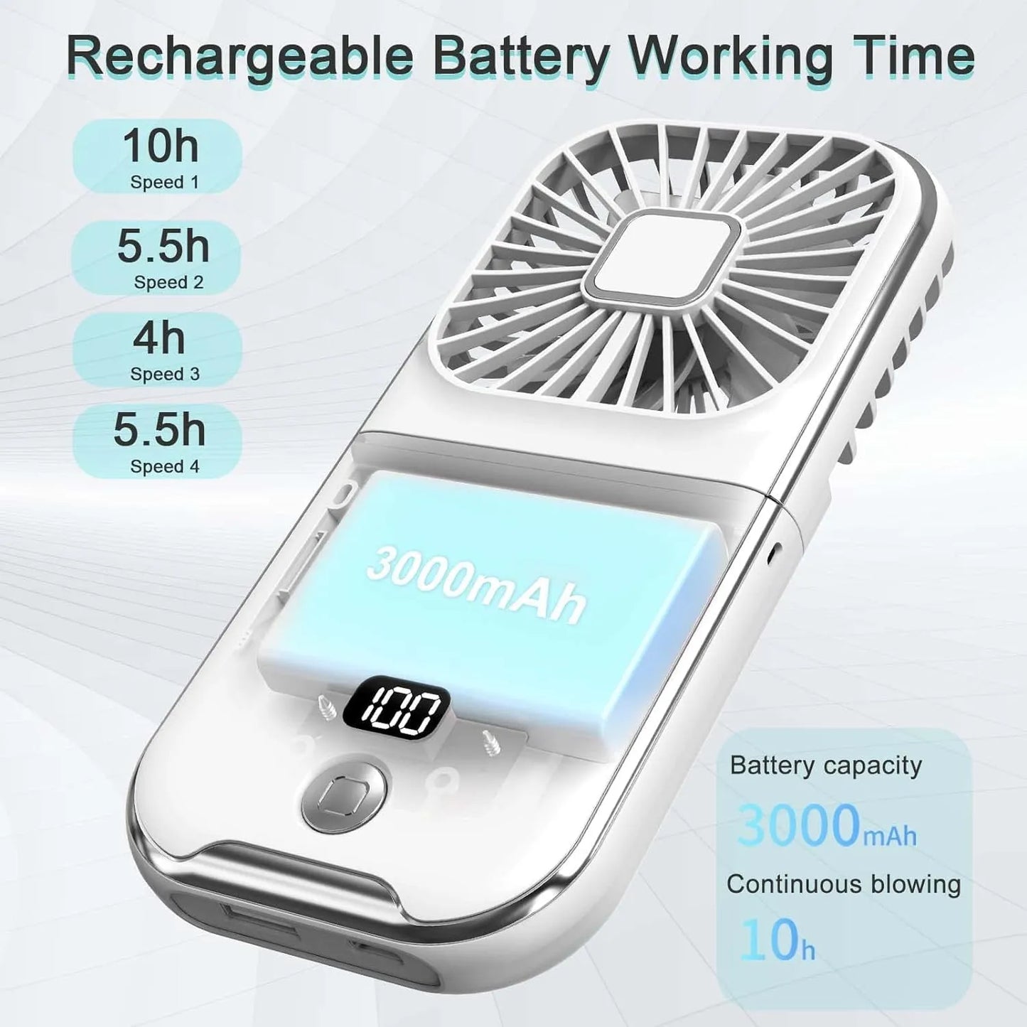 Ventilateur Portable Sans Fil – Fraîcheur Instantanée